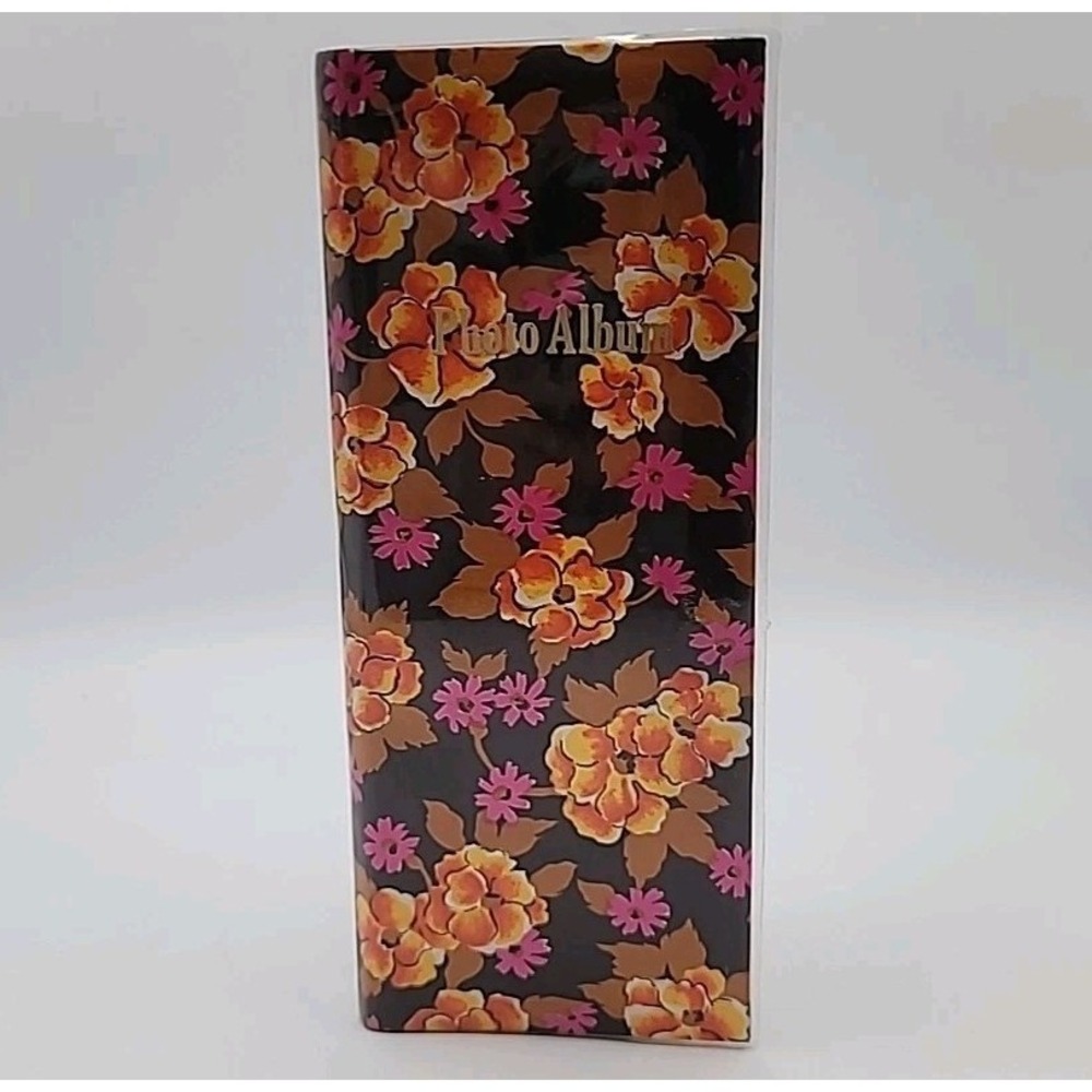 VTG 60s Tall Fabric Cover Flower Power Retro Groovy Picture Photo Album 12x5